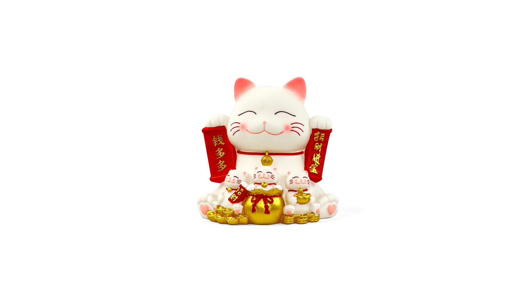 招财聚财系列-招财猫-钱多多-红色招牌