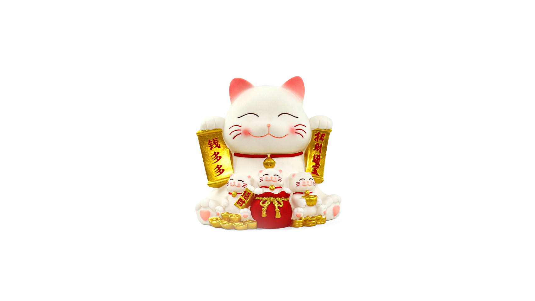 招财聚财系列-招财猫-钱多多-金色招牌